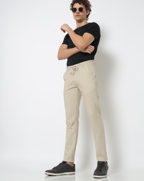 Drawstring Tapered Ankle Grazer Trousers  MS RO