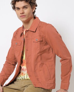 blue saint overdyed denim jacket