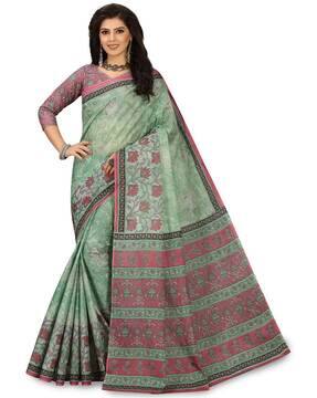 Green Sarees for Women by SALWAR STUDIO 