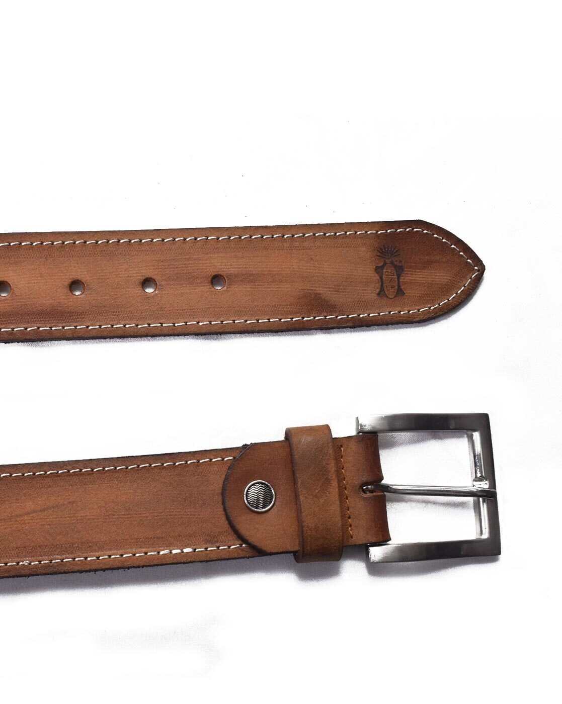 Braided Leather Belt with Buckle Closure