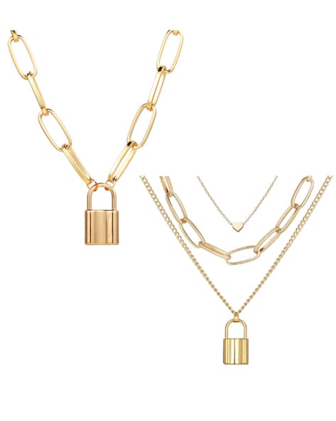 Buy Gold-Toned Necklaces & Pendants for Women by VEMBLEY Online