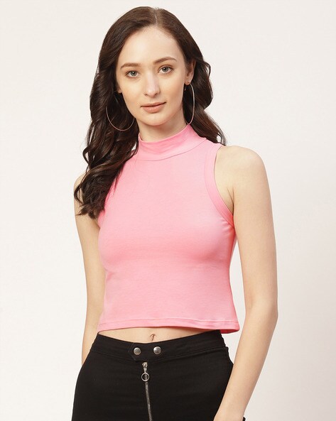 Buy TASSEL HEM PINK CROP TOP for Women Online in India