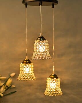 Round Golden Chandelier Crystal Bell Hanging Light-image-0
