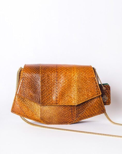 Escada Beige/Sand Multi Snake Embossed Leather Bag