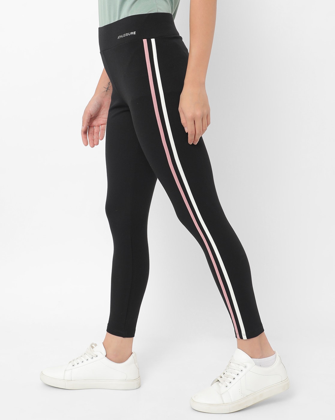 Airbrush High-Waist Streamlined Legging - Black/White | White pants women,  Legging, Black leggings