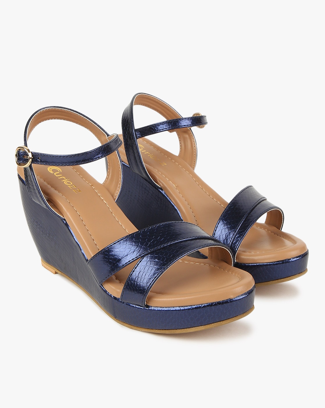 Navy discount wedge sandals