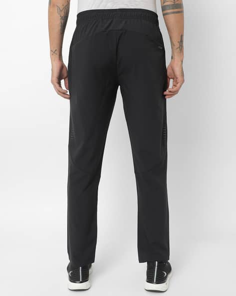 Brand Print Straight Trackpants with Insert Pockets view 3