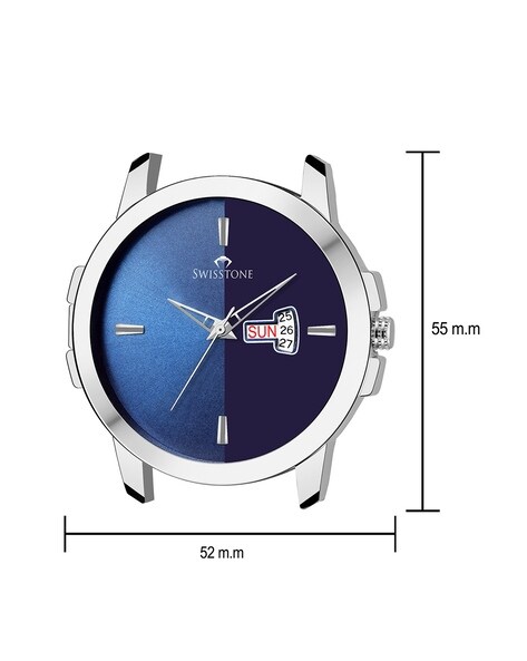 SWISSTONE G285-BLUE Blue Leather Strap Wrist Watch for Men : Amazon.in:  Watches