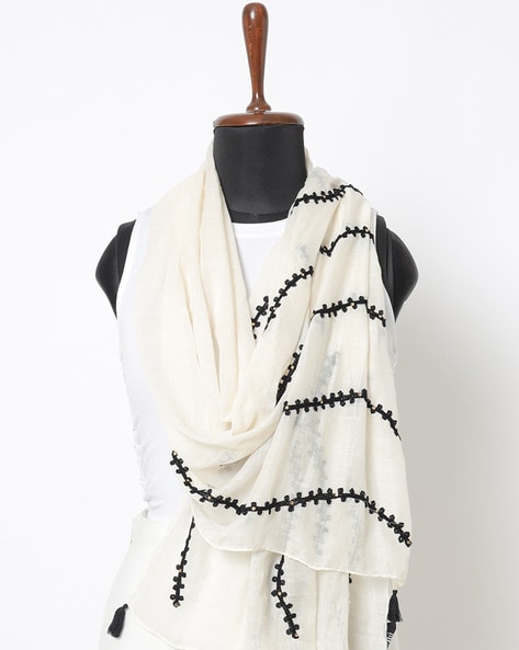 Embellished Scarf with Tassels Price in India