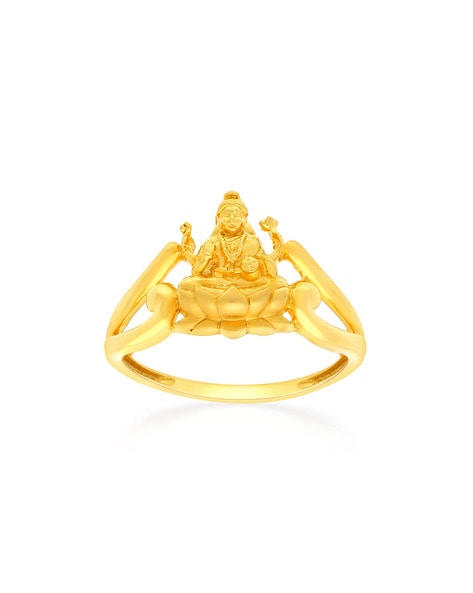 Divine Finely Detailed Goddess Lakshmi 22KT Gold Ring