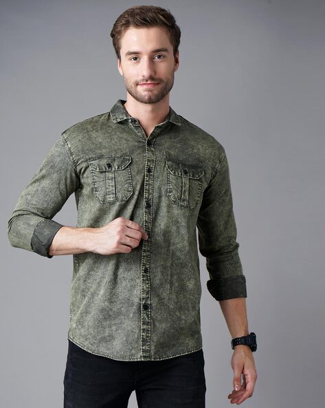 Buy U.S. Polo Assn. Denim Co. Spread Collar Solid Casual Shirt - NNNOW.com