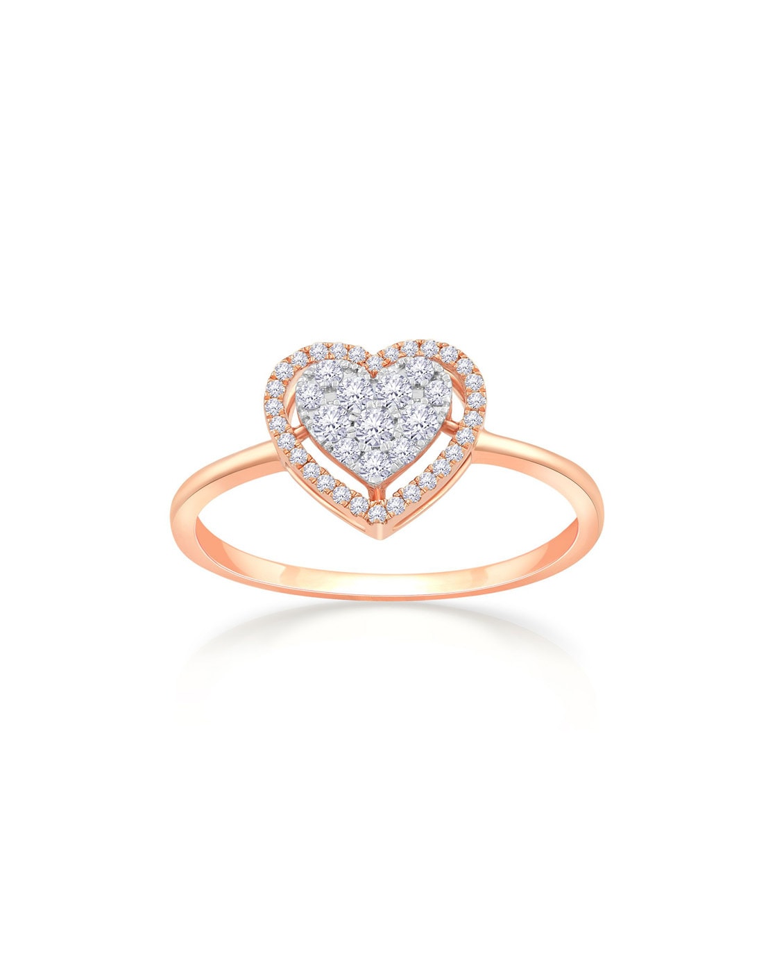 Split Shank Heart-In-Heart Love Ring In Solid 14k Rose Gold – Gems Of Zodiac