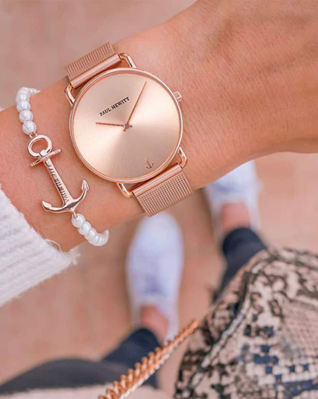 Rose Gold Paul Hewitt Uhr Schwarz Paul Hewitt Armbanduhr Schwarz