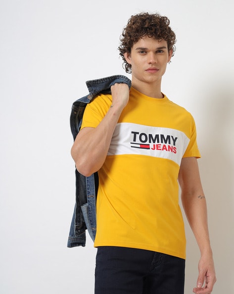 Mustard tommy deals hilfiger t shirt