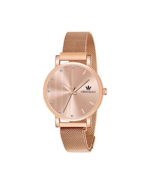 crestello Women CR-RG103PNK-RGCH Analogue Watch with Logo Dial-picture-16