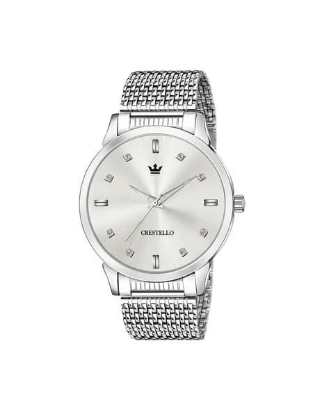 Crestello Men CR-SLM001-SLV Analogue Watch with Mesh Strap