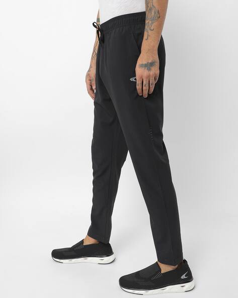 Brand Print Straight Trackpants with Insert Pockets view 2