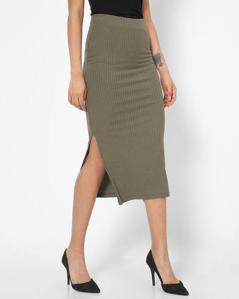 khaki green skirt