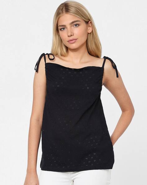 ISCENERY BY VERO MODA Cotton Tank Top with Tie-Up Sleeves