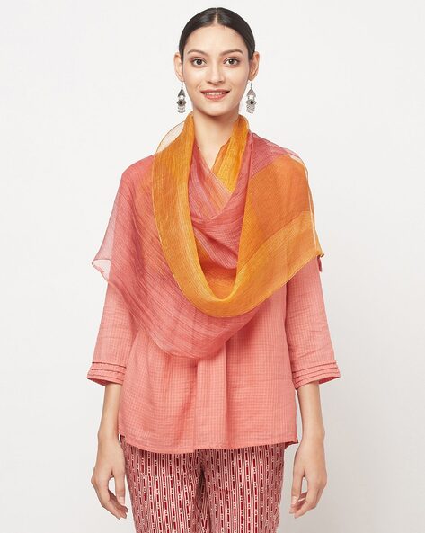 Colour-block Silk Stole Price in India