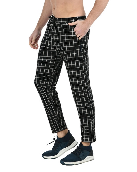 Mens checkered sale track pants