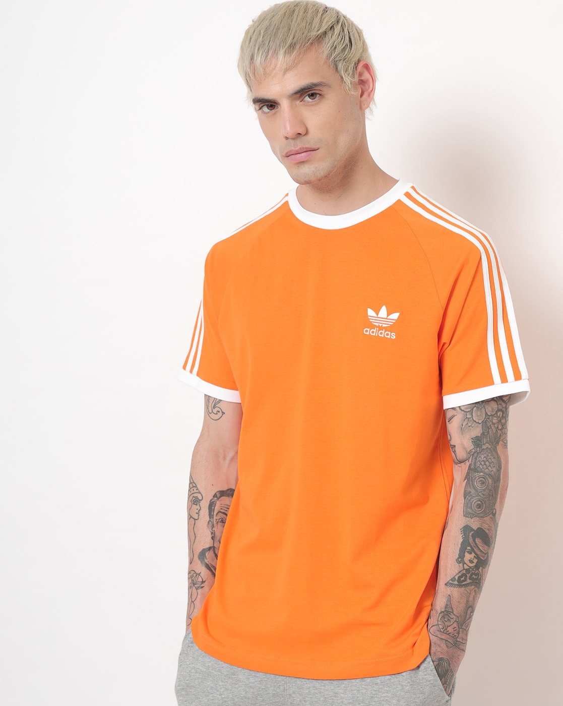 Orange and white store adidas t shirt