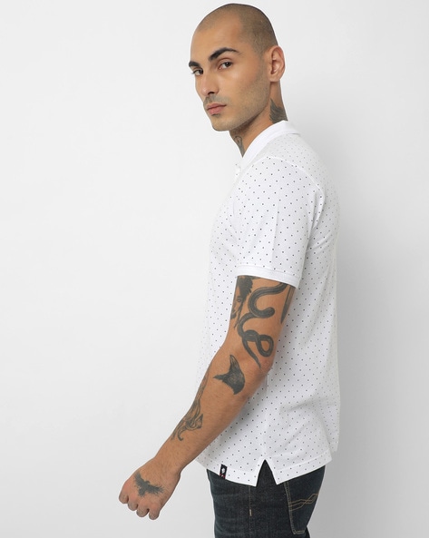 Polka-Dot Print Polo T-shirt