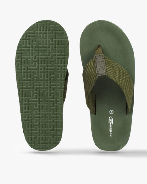 Khaki green hot sale flip flops