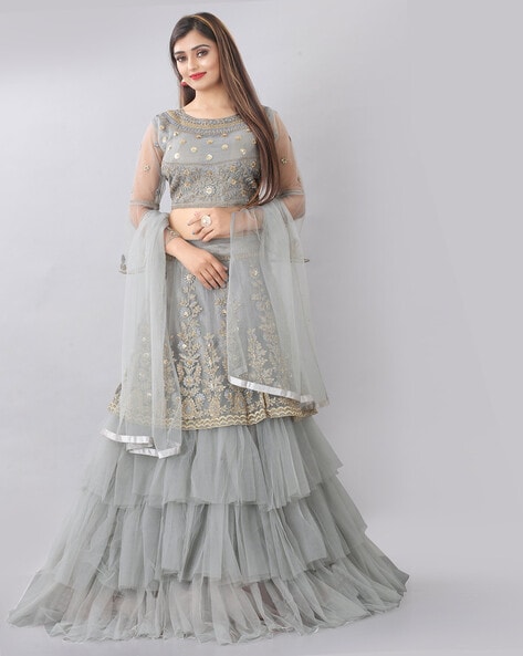 Buy Grey Printed Dupatta Online - Aurelia