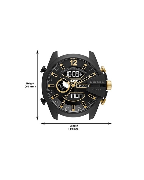 Diesel Mega Chief Chronograph Black Steel Strap Watch For Men