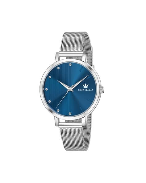 Crestello Women CR-L103-BLU-CH Analogue Watch with Contrast Dial