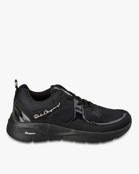 duke black brand print lace up running shoes