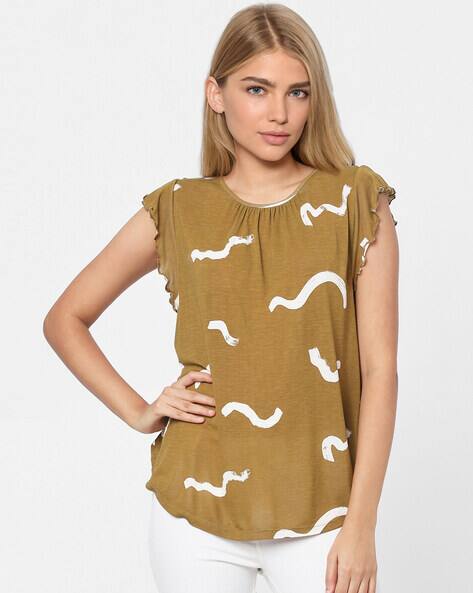 ISCENERY BY VERO MODA Pine Round-Neck T-Shirt with Flared Sleeve