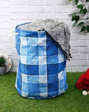 Polyester Slub Check Design Laundry Bag-image-47