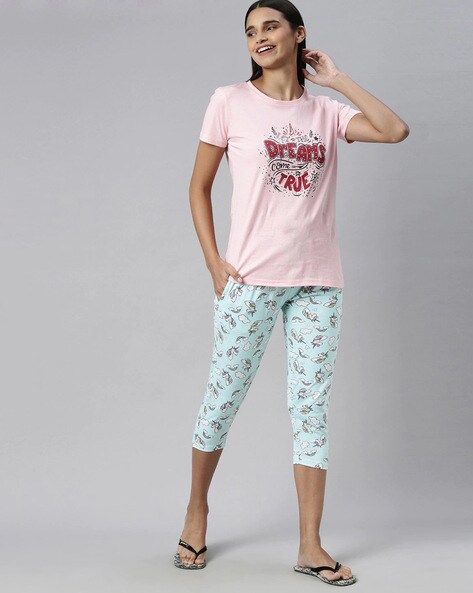 Pack of 2 Printed Capri Pants