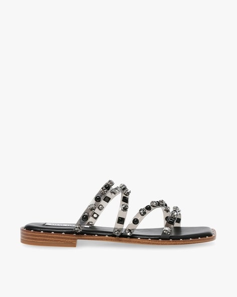 Skyler Embellished Strappy Slip On Flat Sandals