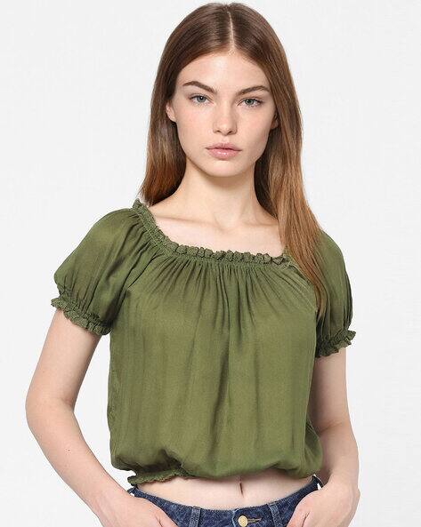 JDY BY ONLY Crop Top with Puff Sleeves