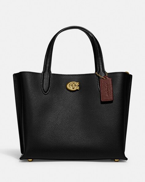 Black zip top online tote bag