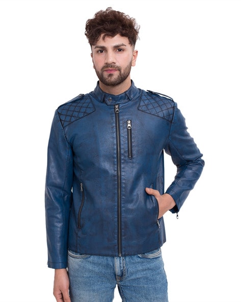 Buy Justanned Roadies Men Black Solid Leather Biker Jacket - Jackets for  Men | Myntra