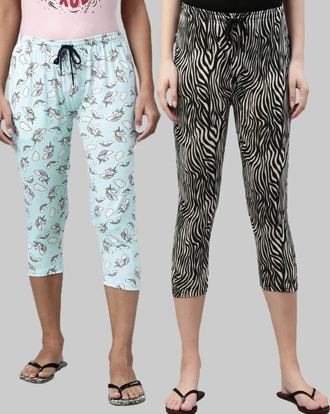TNQ Women Rayon Printed Capri Culottes  Summer Trousers  Belted  Culottes Set of 2Pcs