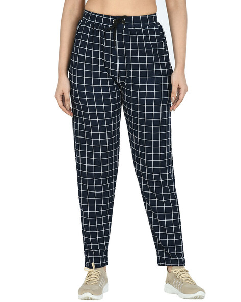 Checkered track hot sale pants womens