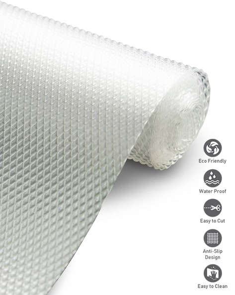 Eva Ribbed Non-Slip Shelf Liner, White, Sold by at Home