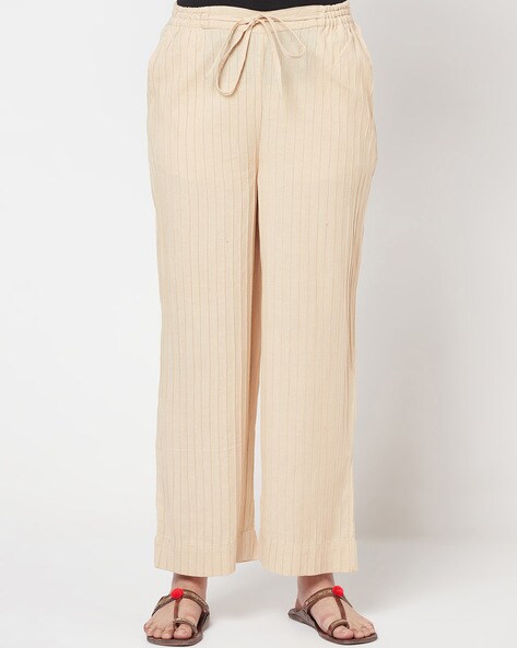 Striped Waist Tie-Up  Pant Price in India
