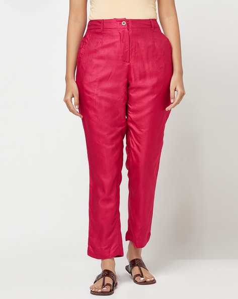 Solid Front Zip Pant Price in India