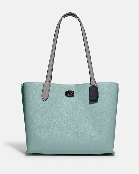 Buy Coach Coated Canvas Leather Tote Bag, Blue Color Women