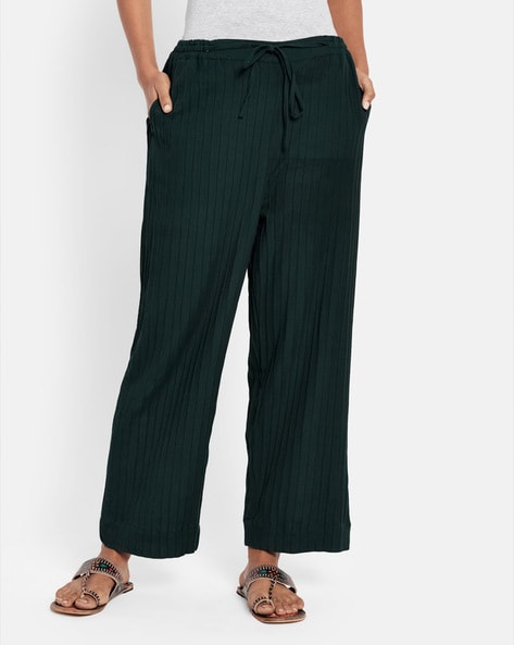 Solid Waist Tie-Up  Pant Price in India