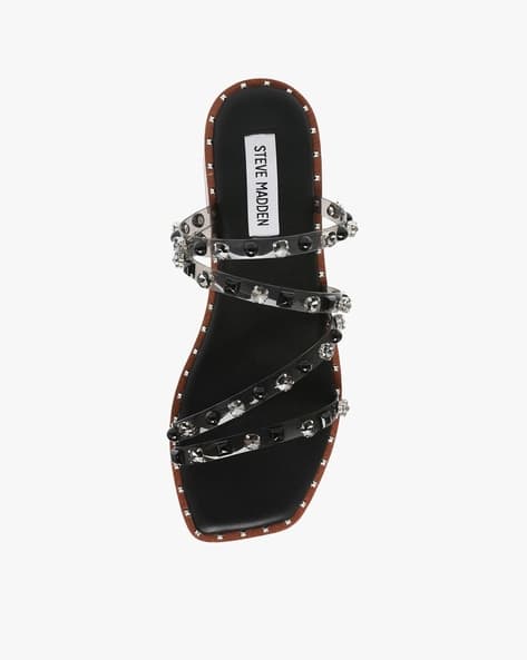 Buy Black Flat Sandals for Women by STEVE MADDEN Online | Ajio.com