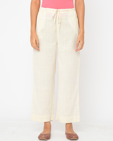 Striped Waist Tie-Up  Pant Price in India