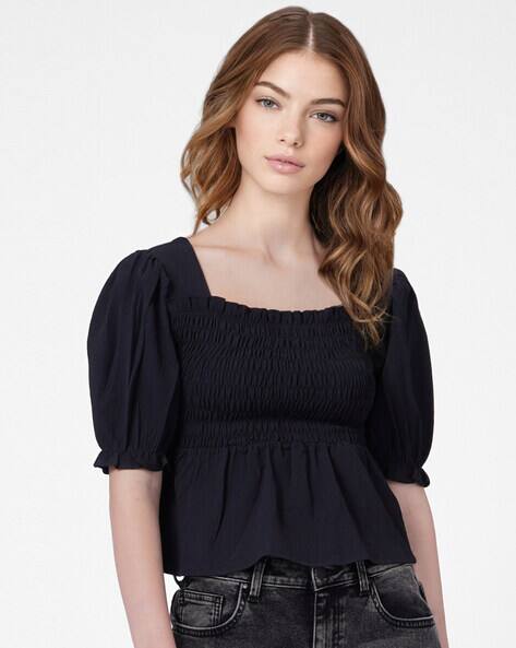 JDY BY ONLY Smocked Square-Neck Top