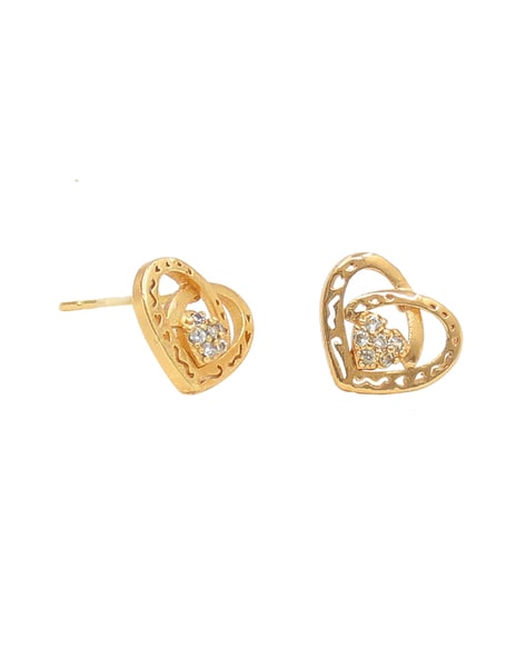 Minimalist 22 Karat Yellow Gold Leaf Drop Earrings